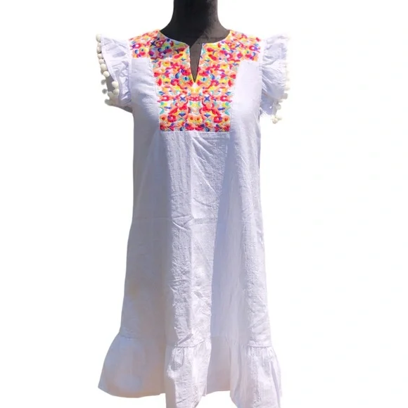 Kirundo Colorful Embroidered White Summer Dress size Small - Picture 14 of 14